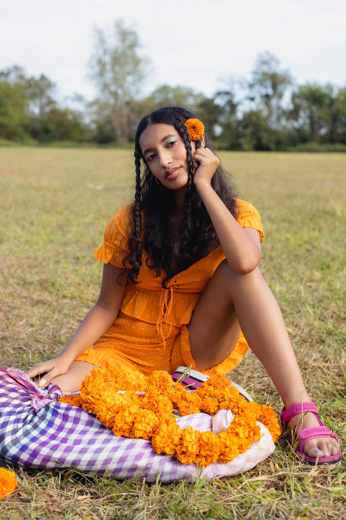 Ruffled Sari Top - abacaxi