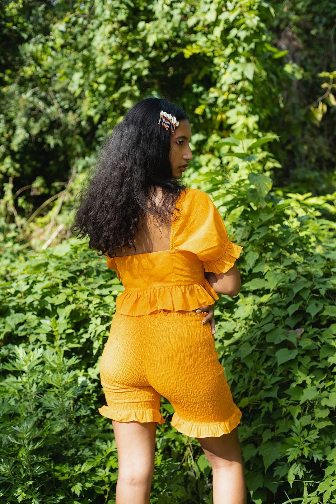 Ruffled Sari Top - abacaxi