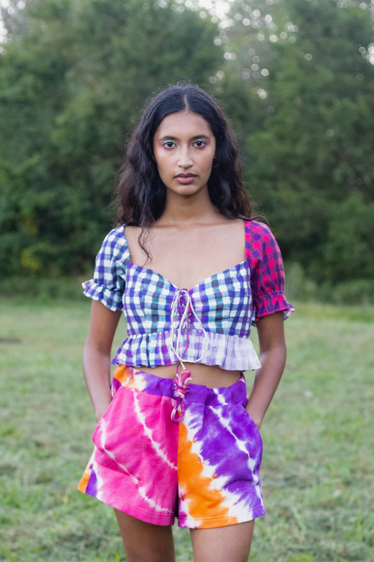 Ruffled Sari Top - abacaxi