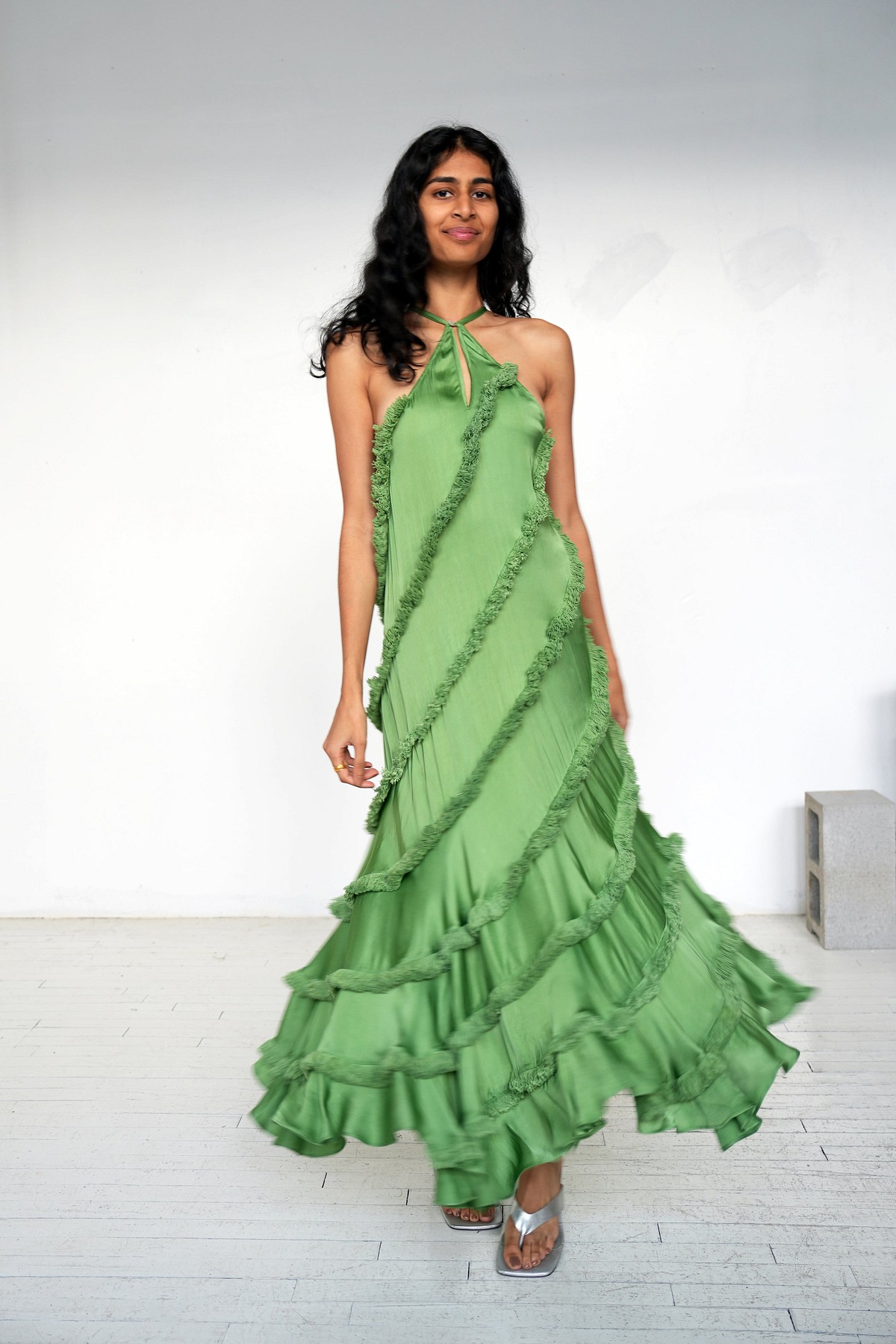 floor length fringe dress SCALA -61328 Beaded Fringes Sheath Prom Dress 0 / FUCHSIA