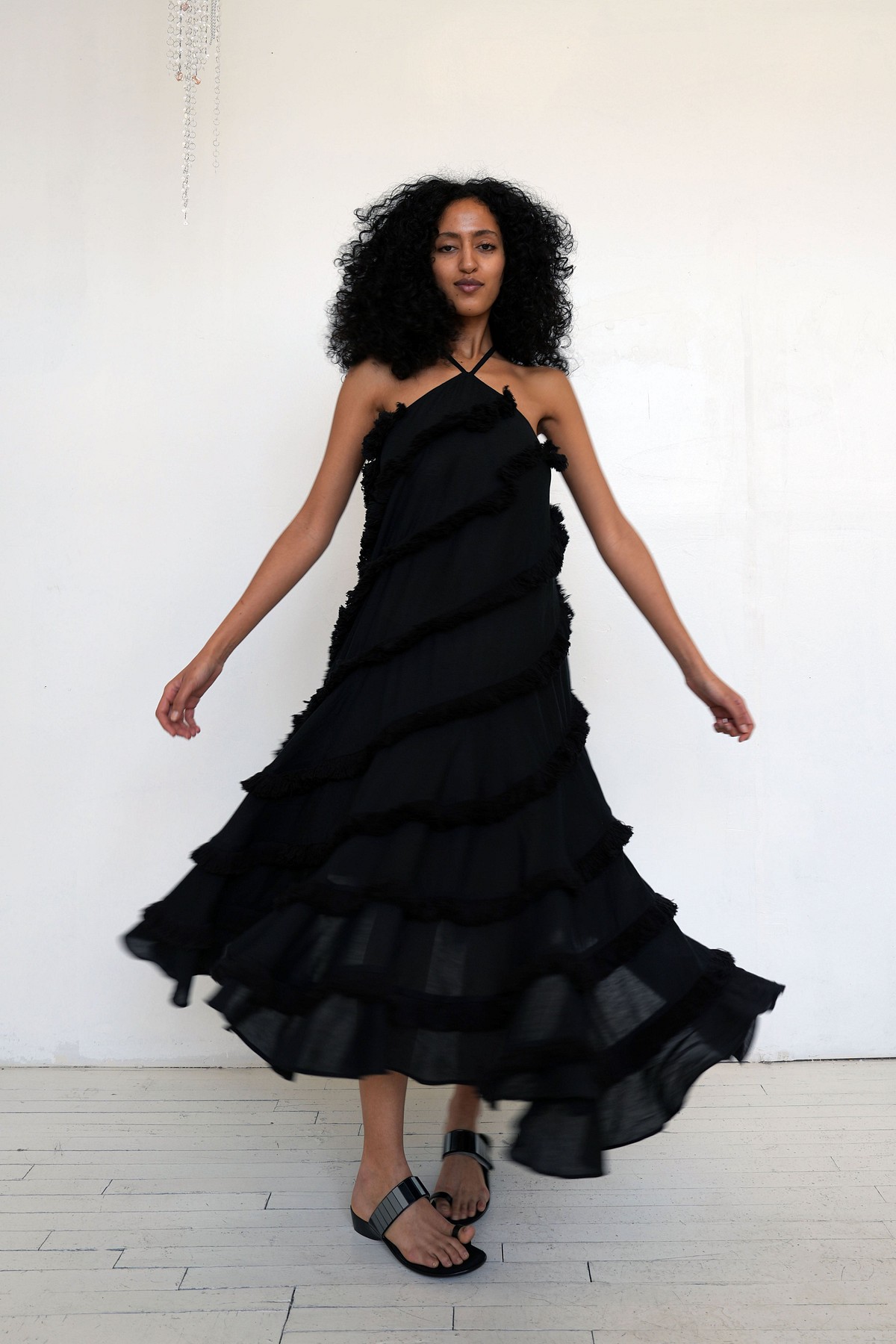 Spiral-Seamed Fringe Dress - abacaxi