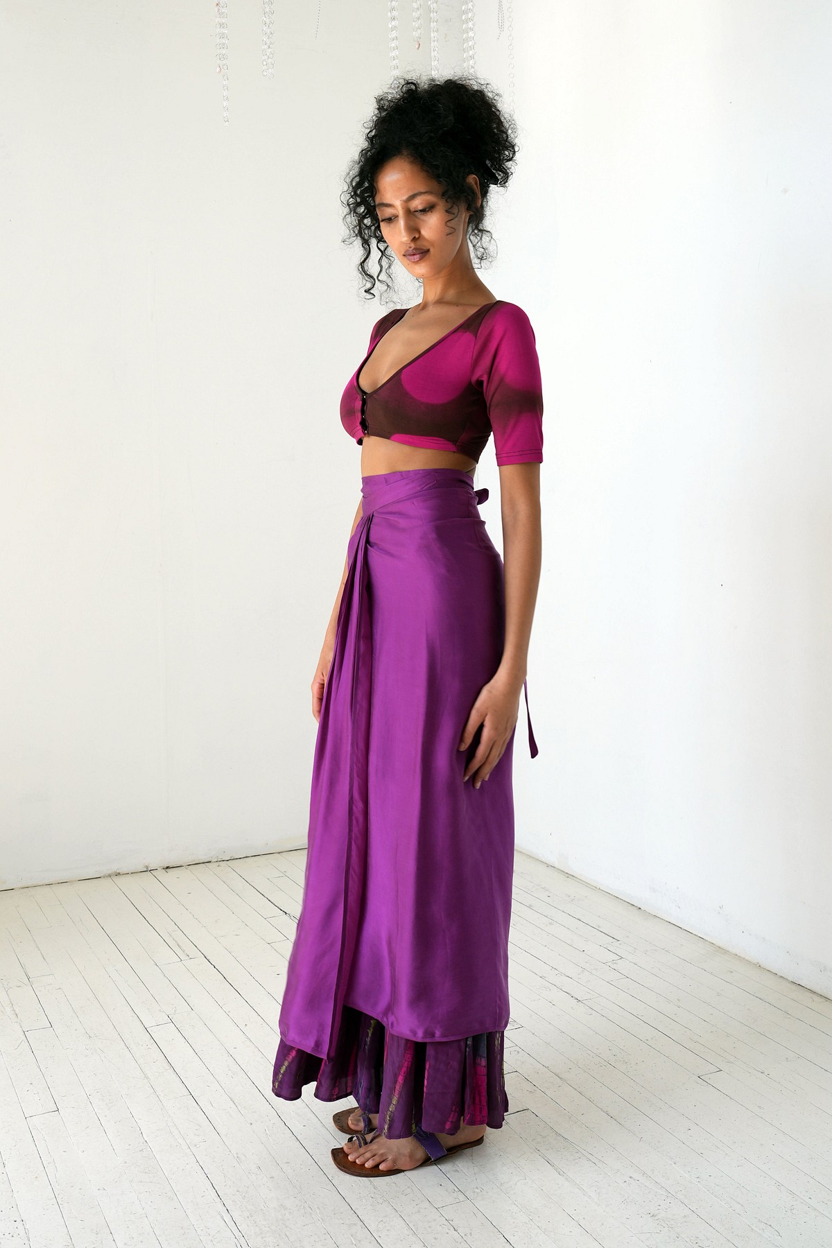 silk wrap skirt dress Mother of the Bride or Groom Silk Wrap Dress with Flutter Sleeve & Pleated Skirt