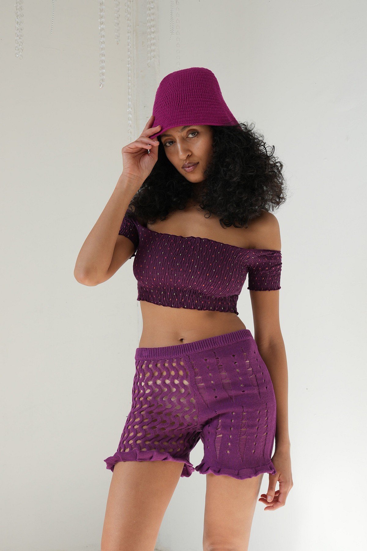 Smocked Off the Shoulder Top - abacaxi