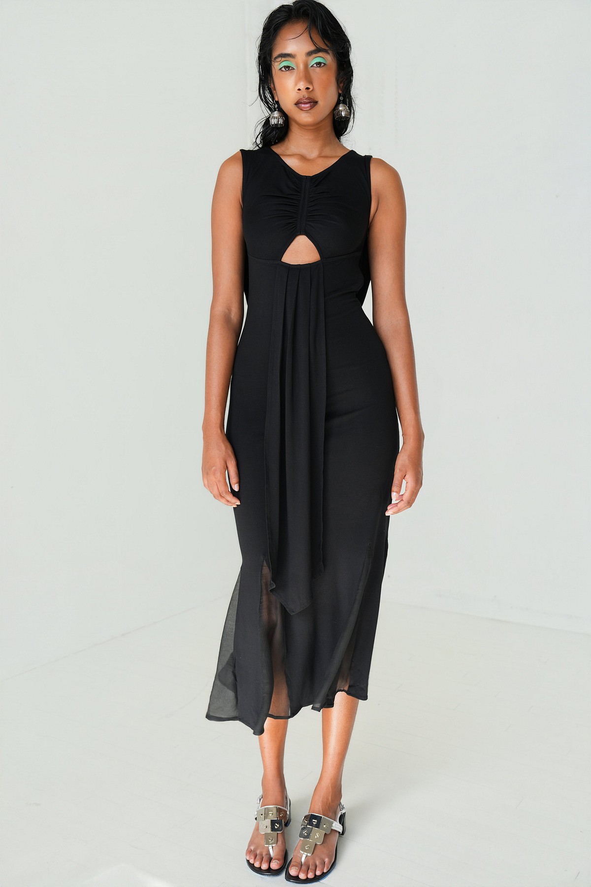 sheer mesh maxi dress Sundown Slip Cream/Black / L forward edge to the Size:Small (2-4) pre raphaelites Ellie Collared Game Day
