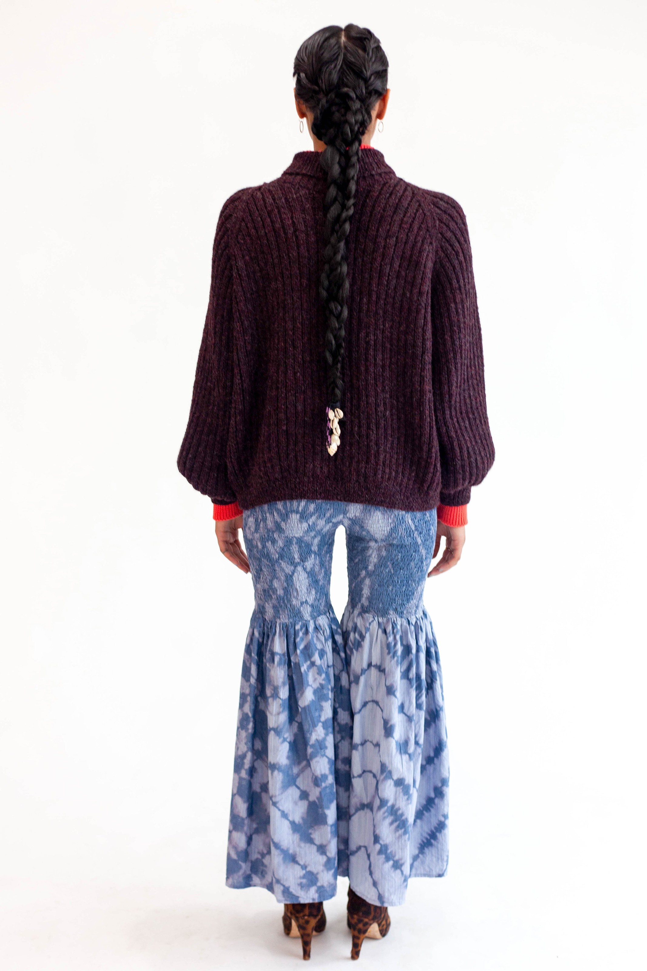 Smocked Pants in Tie-Dye Chambray