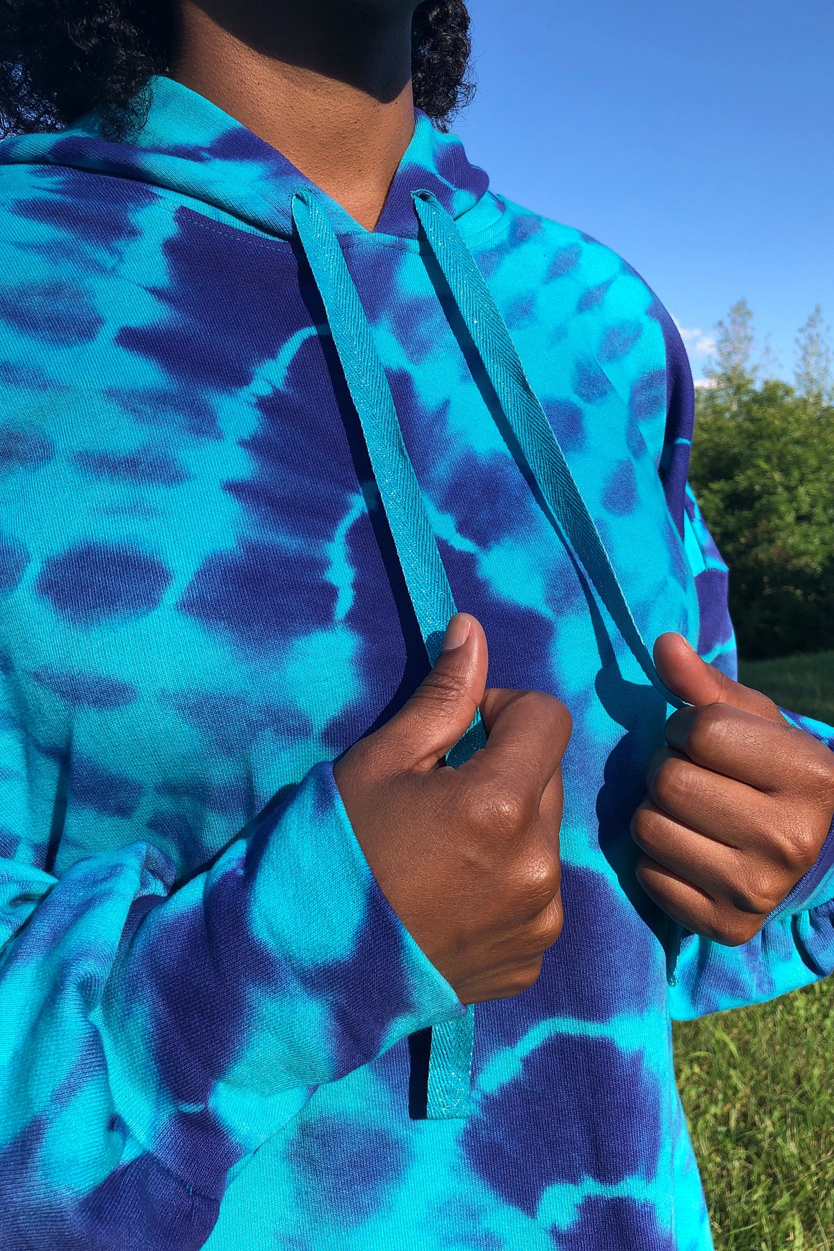 Ocean Tie-Dye Kurta Hoodie