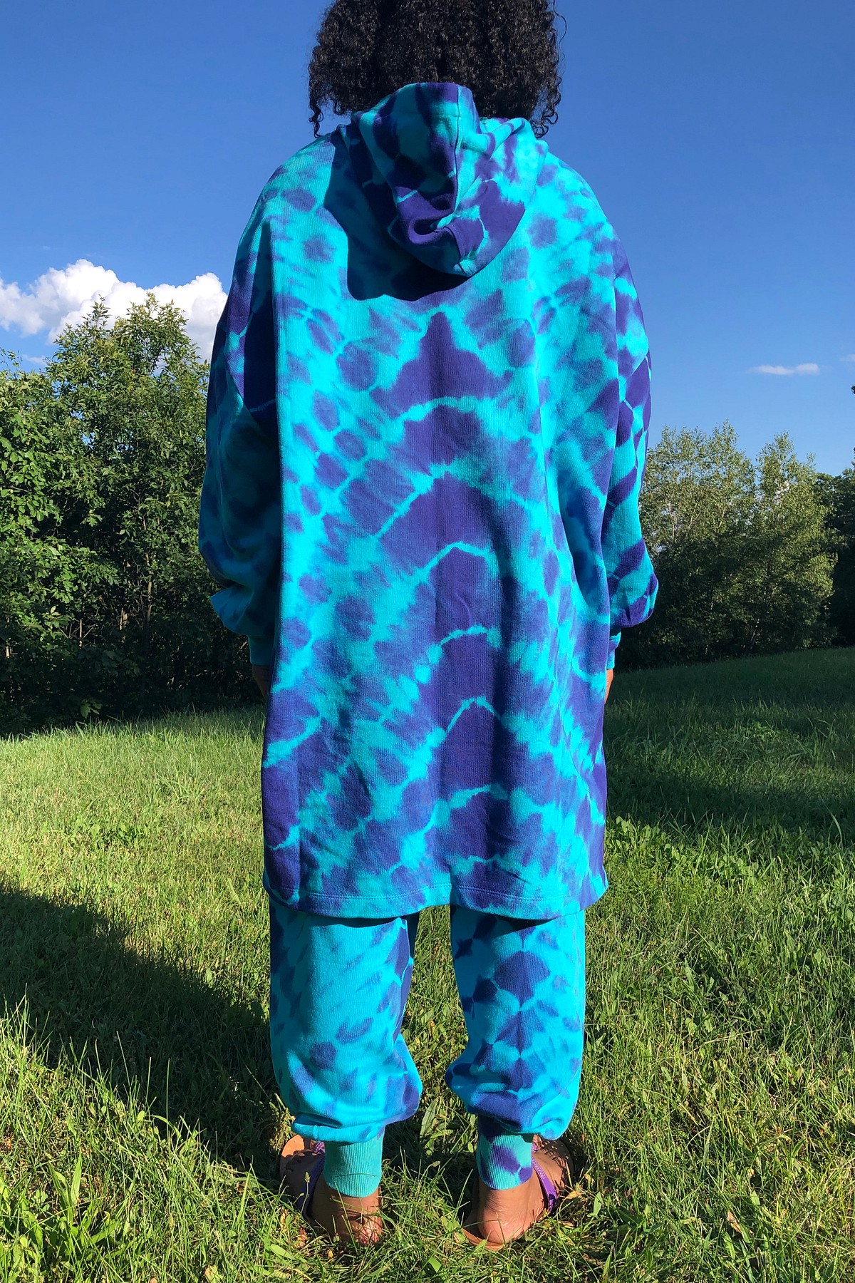 Blue ocean 2025 tie dye hoodie