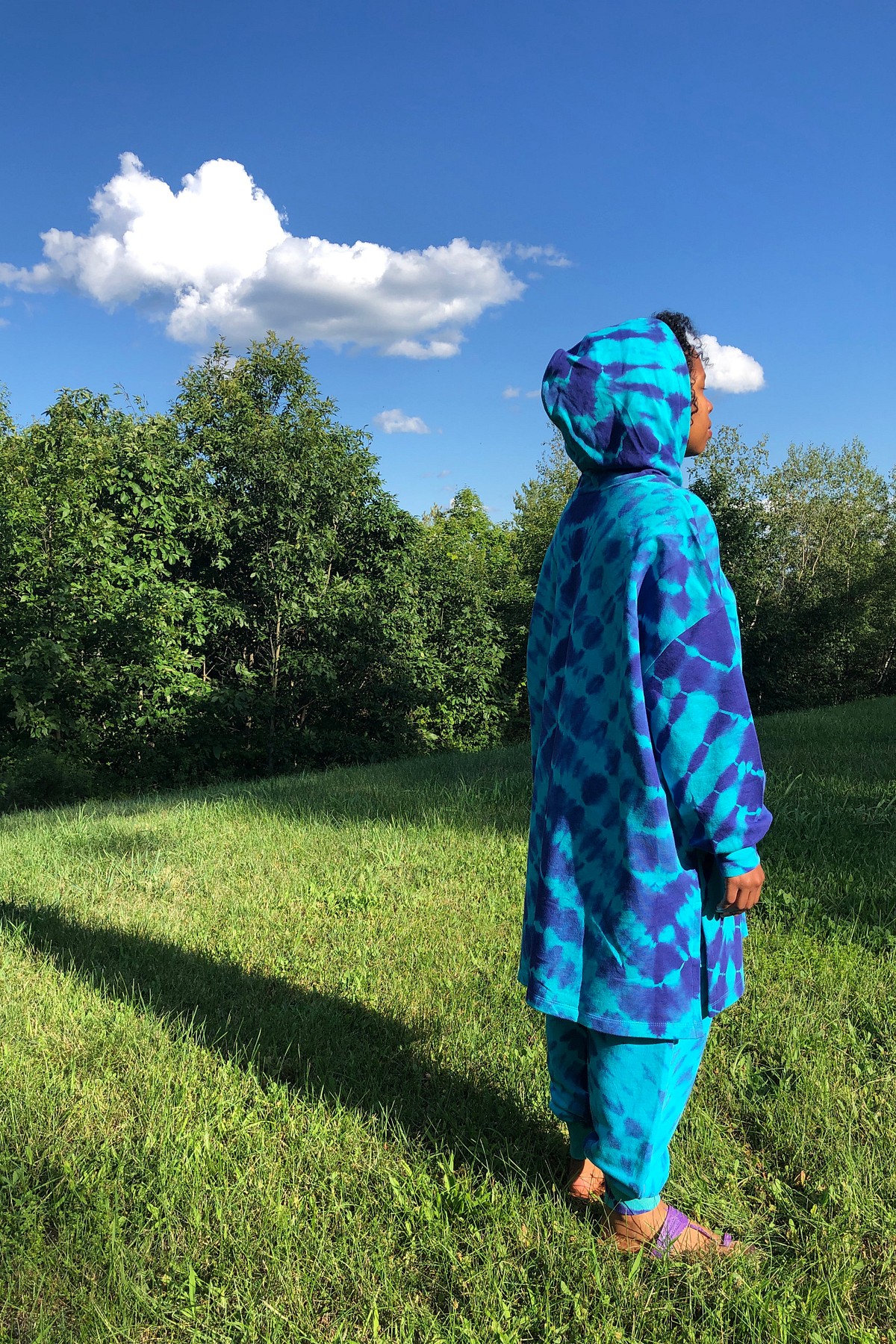 Ocean Tie-Dye Kurta Hoodie