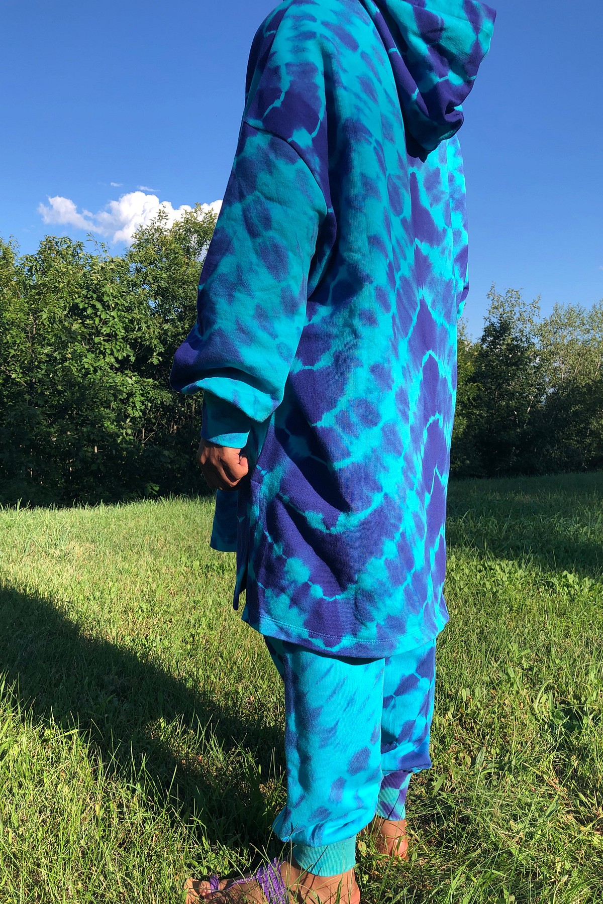 Ocean Tie-Dye Kurta Hoodie