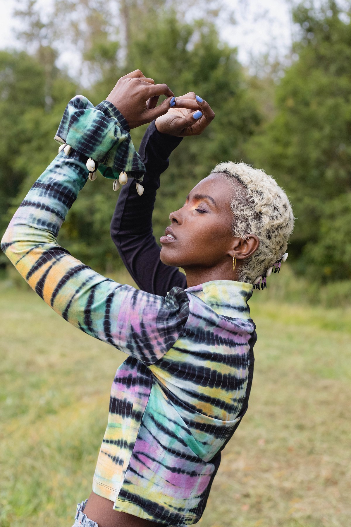 Crop Turtleneck in Night Rainbow