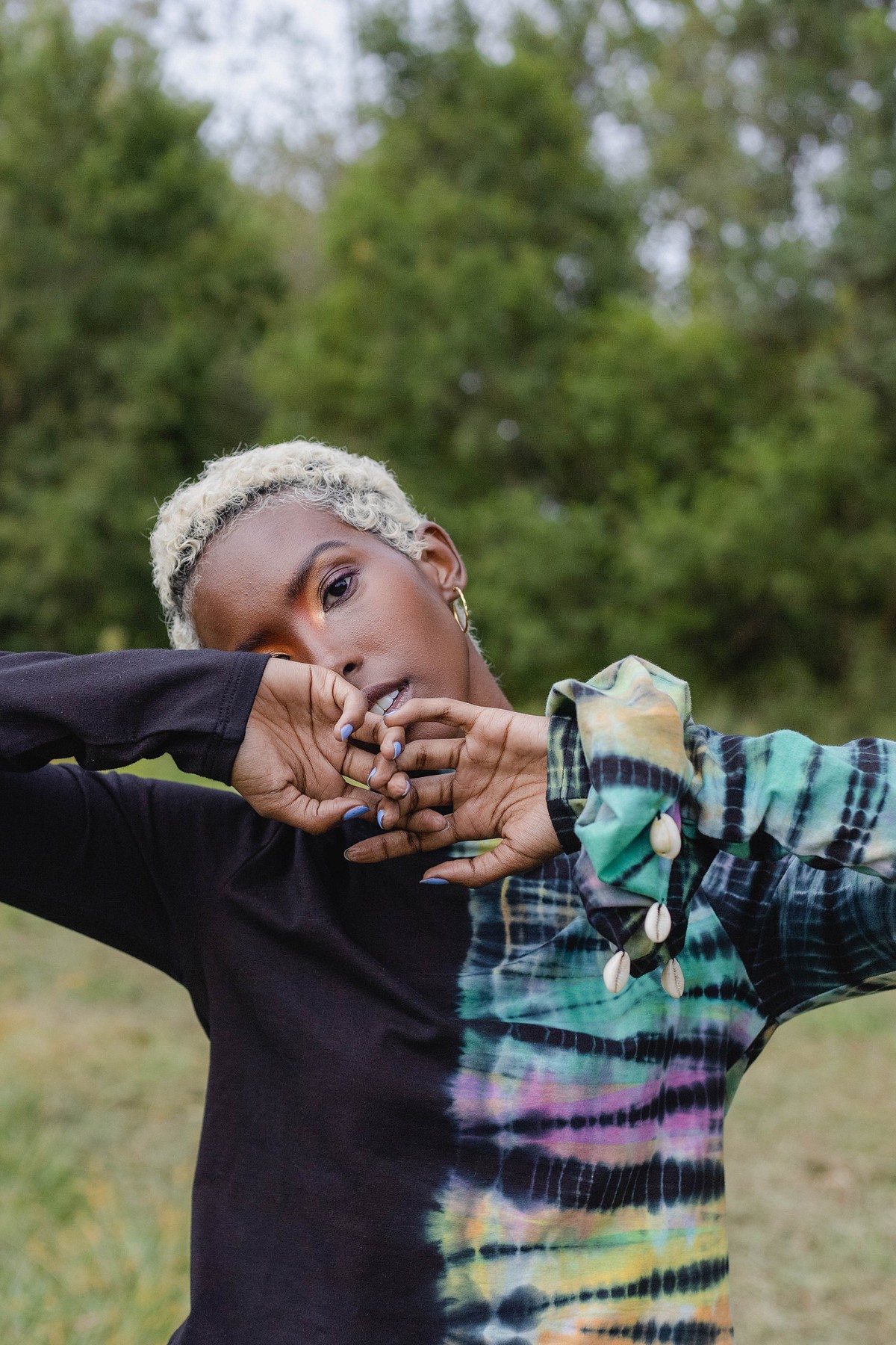 Crop Turtleneck in Night Rainbow