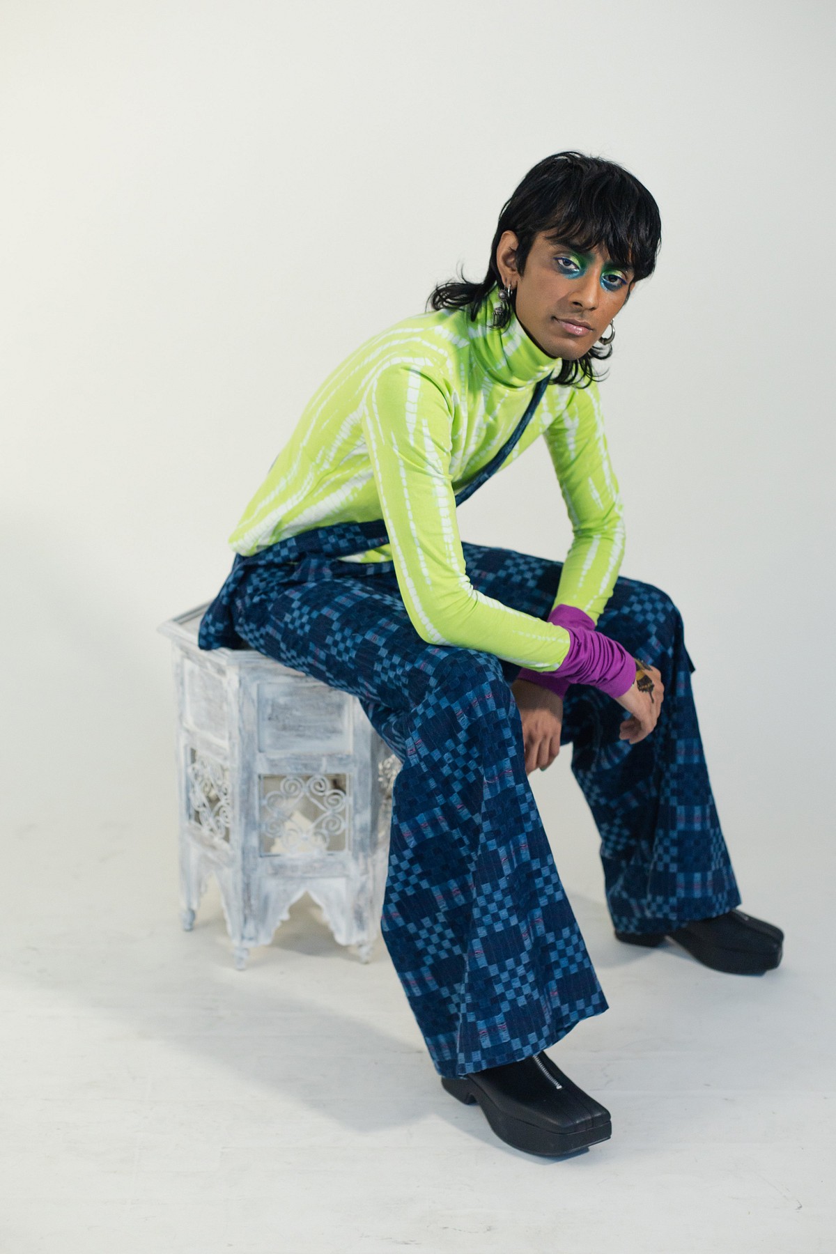 Acid Lime Churidaar Turtleneck