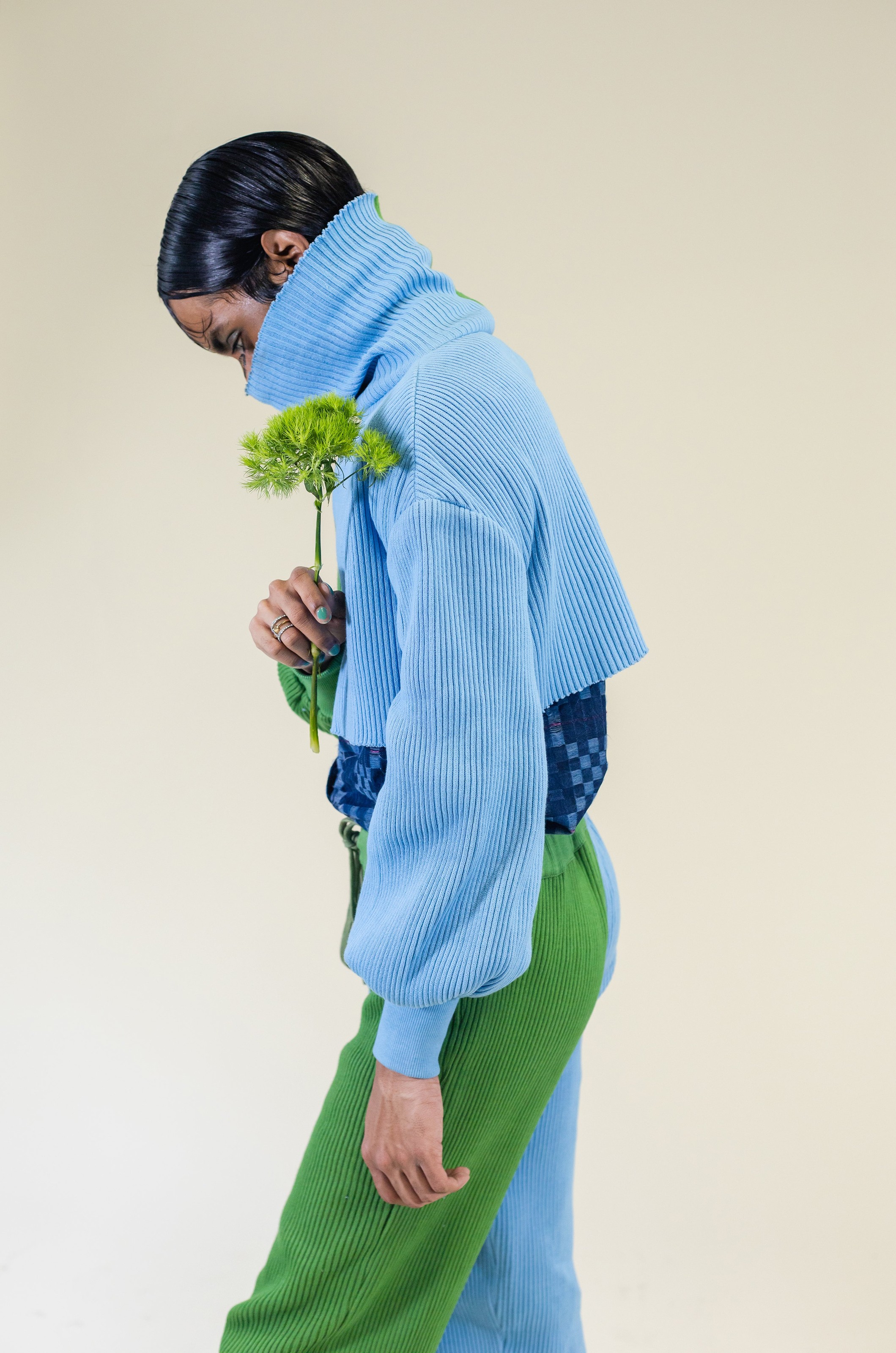 Two Tone Turtleneck Sweater