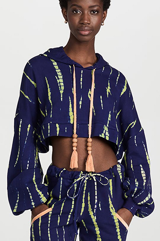 Cropped Balloon Sleeve Hoodie abacaxi