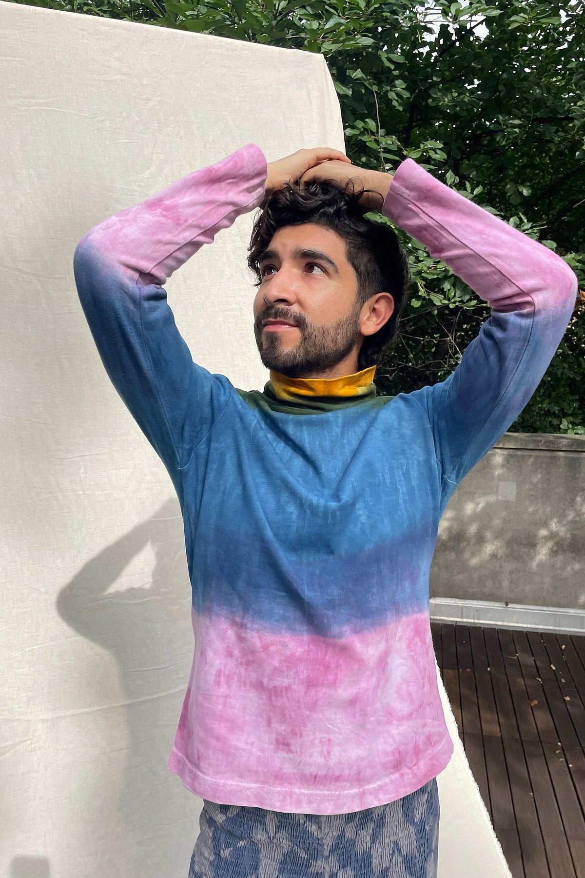 Rainbow Plant-Dyed Turtleneck