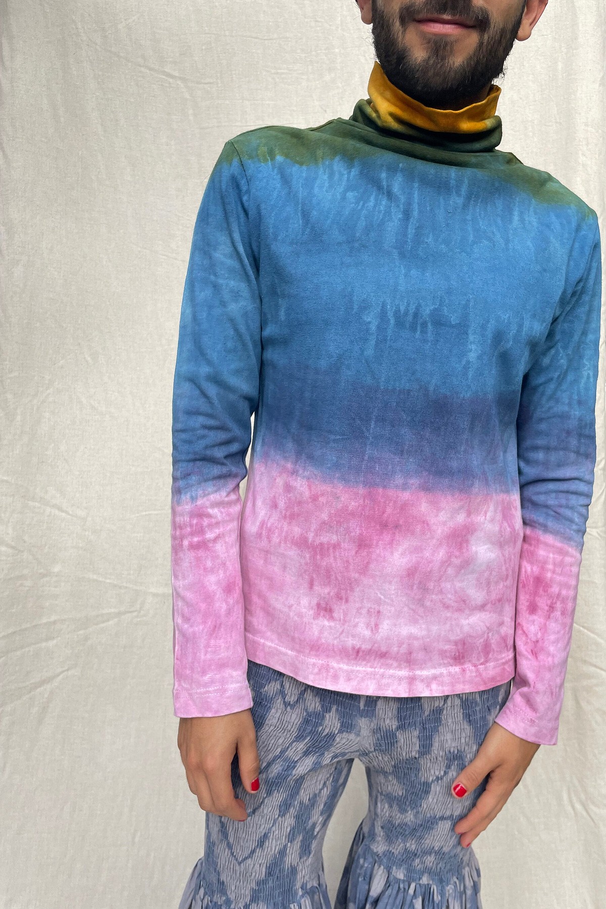 Rainbow Plant-Dyed Turtleneck